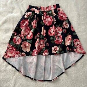 Floral asymmetrical skirt